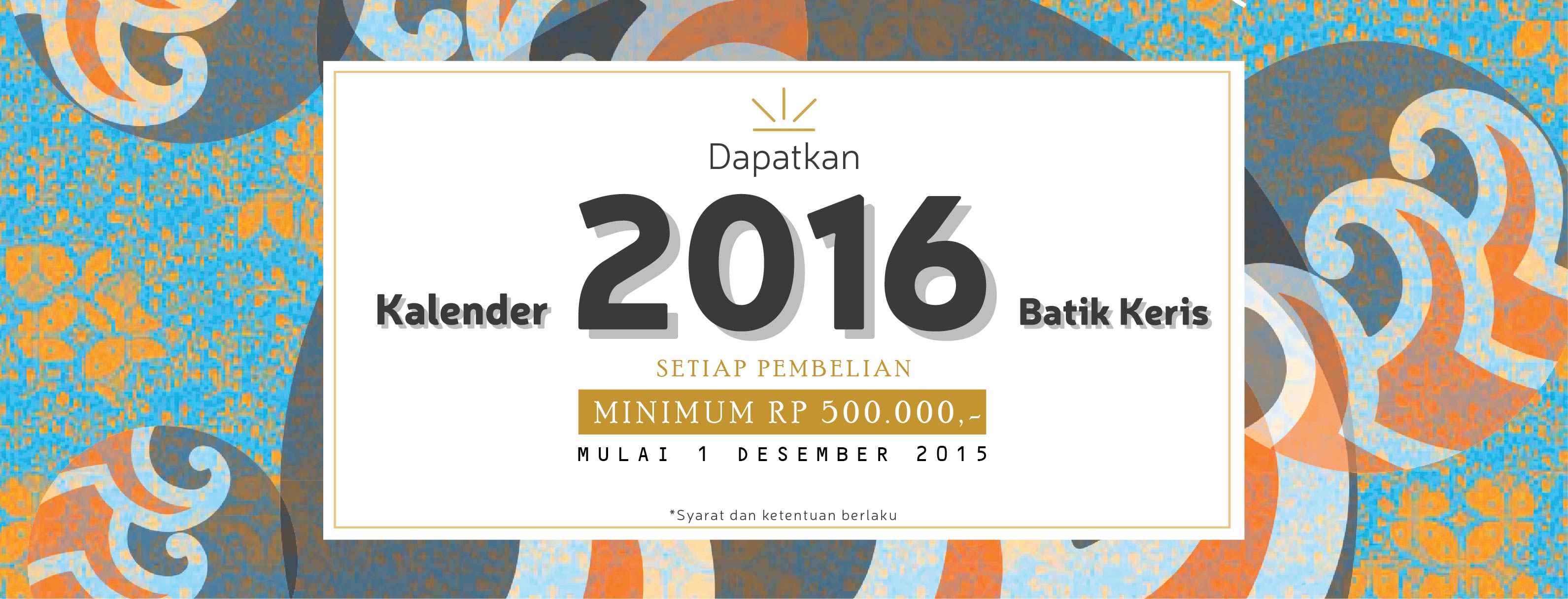 Kalender 2016 Batik Keris
